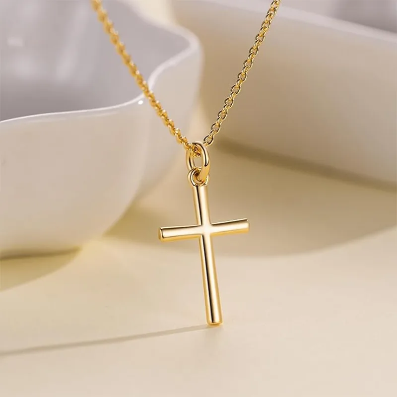 Kalung Fesyen Salib Wanita Emas 14k